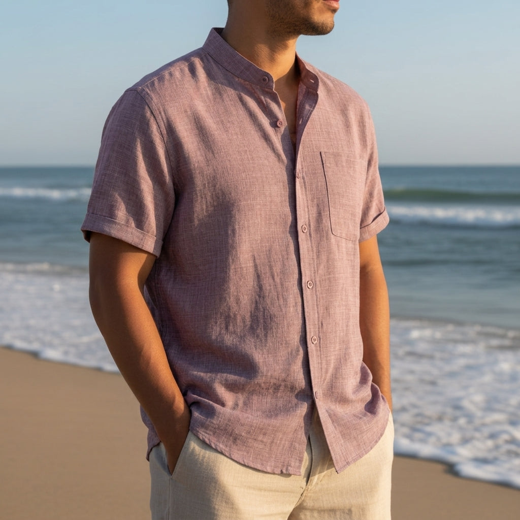 Short Sleeve Linen Blend Casual Shirt – Marlow