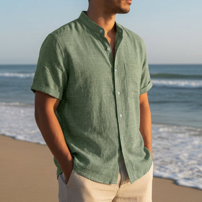 Short Sleeve Linen Blend Casual Shirt – Marlow