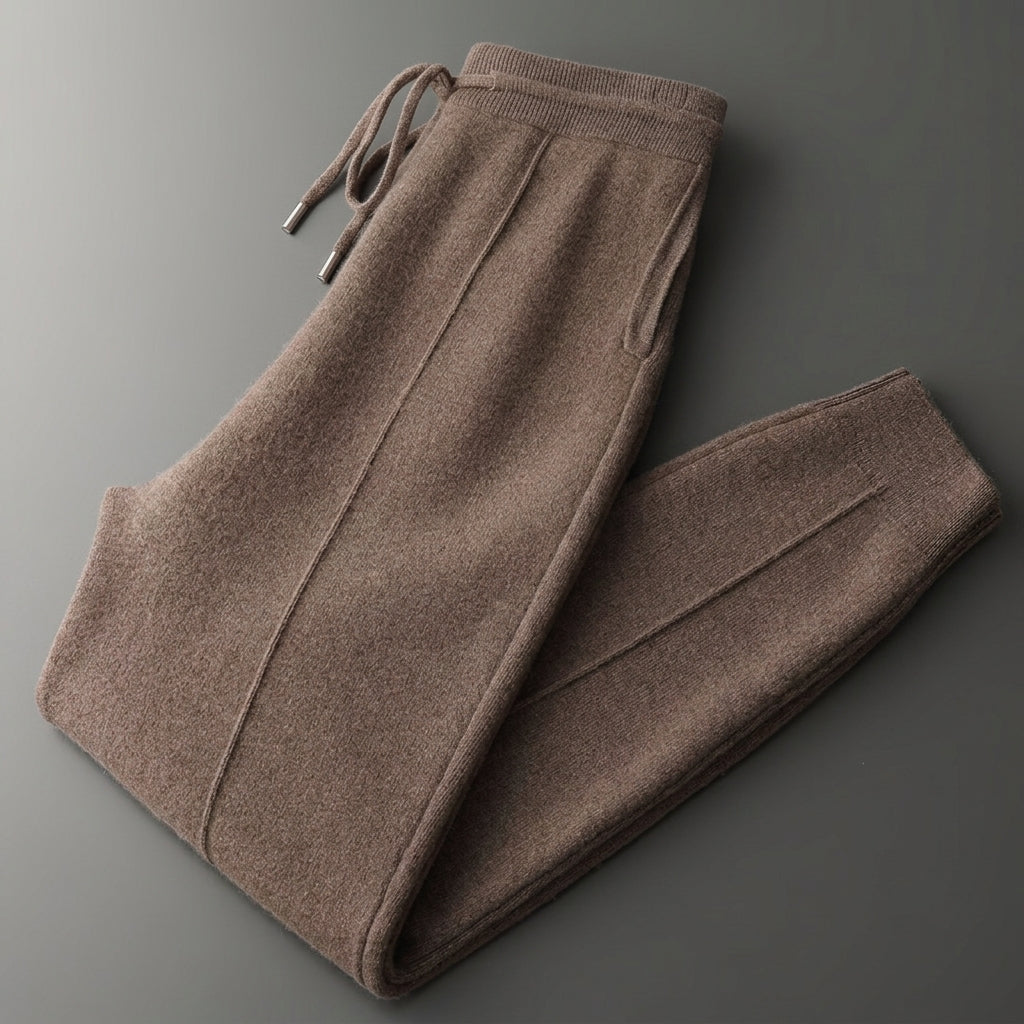 Cashmere Blend Drawstring Trousers Relaxed Fit – Alessia