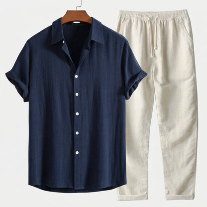 Linen Blend Shirt and Shorts Set Relaxed Fit – Marlowe