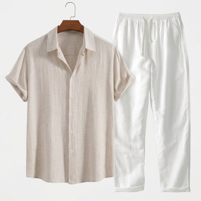 Linen Blend Shirt and Shorts Set Relaxed Fit – Marlowe