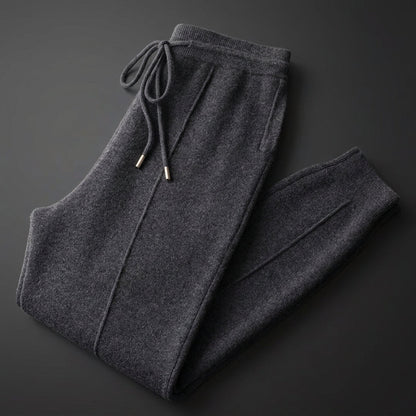 Cashmere Blend Drawstring Trousers Relaxed Fit – Alessia