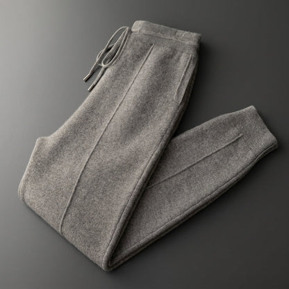 Cashmere Blend Drawstring Trousers Relaxed Fit – Alessia
