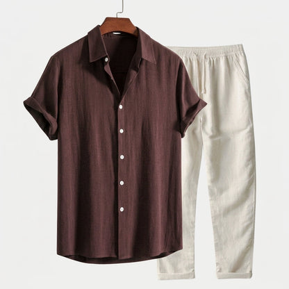 Linen Blend Shirt and Shorts Set Relaxed Fit – Marlowe