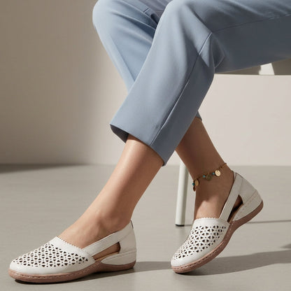Orthopedic Cutout Shoes for Women Faux Leather Everyday Comfort – Elara