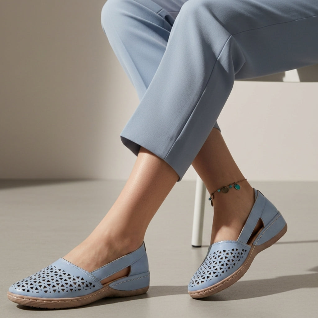 Orthopedic Cutout Shoes for Women Faux Leather Everyday Comfort – Elara