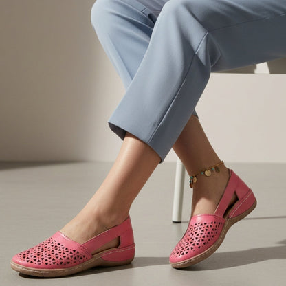 Orthopedic Cutout Shoes for Women Faux Leather Everyday Comfort – Elara