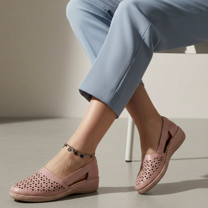 Orthopedic Cutout Shoes for Women Faux Leather Everyday Comfort – Elara