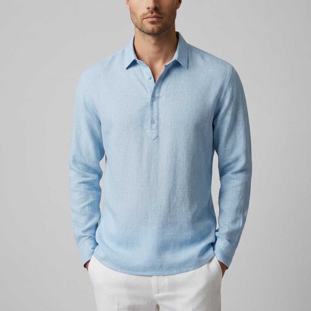 Linen Polo Shirt Lightweight Breathable Classic Fit – Solene