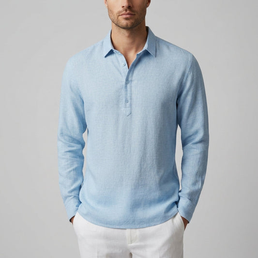 Linen Polo Shirt Lightweight Breathable Classic Fit – Solene