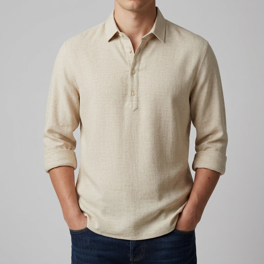Linen Polo Shirt Lightweight Breathable Classic Fit – Solene