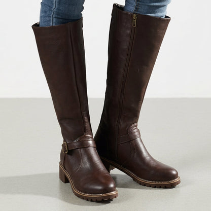 Orthopedic Buckle Leather Boots for Women Faux Leather – Alina