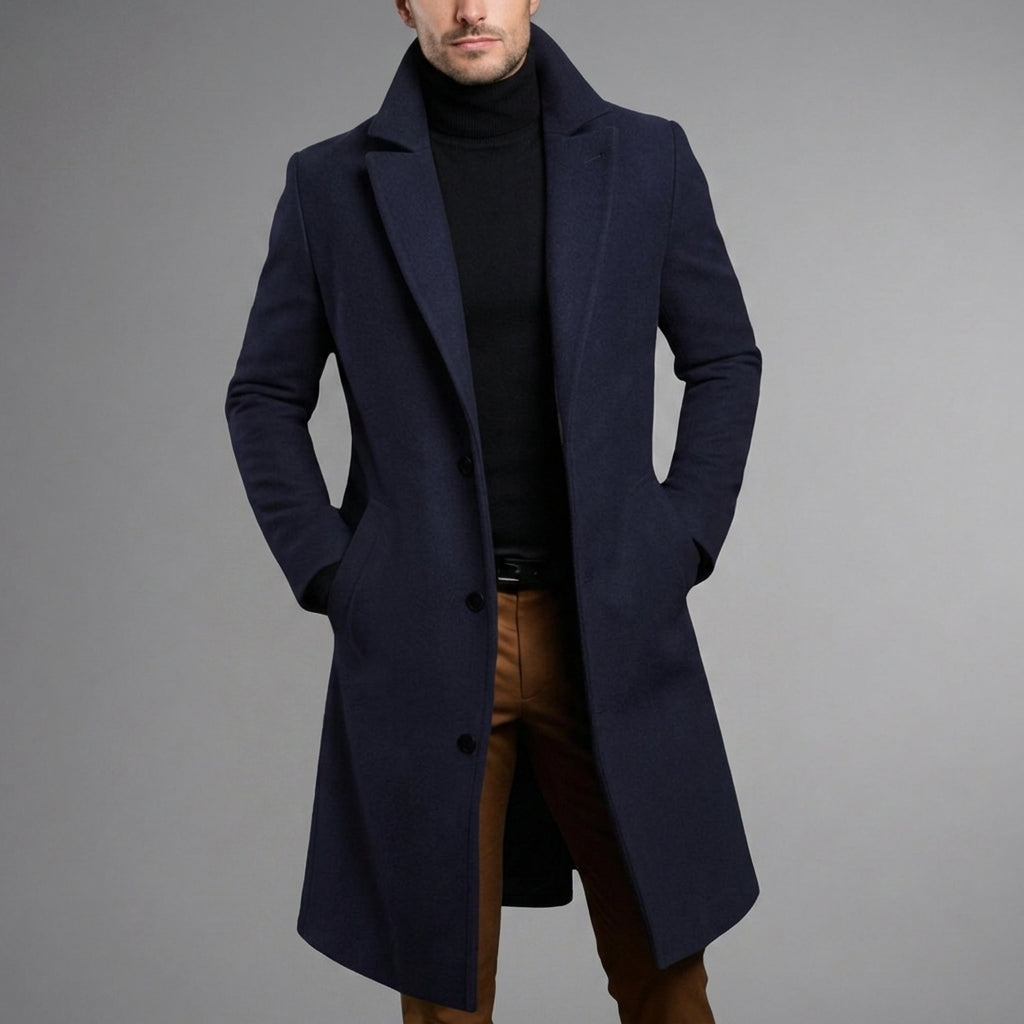 Men's Wool Blend Long Overcoat Slim Fit – Alistair