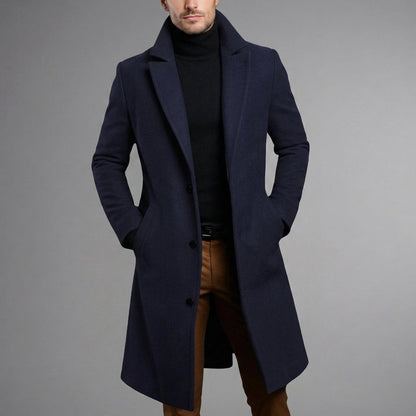 Men's Wool Blend Long Overcoat Slim Fit – Alistair