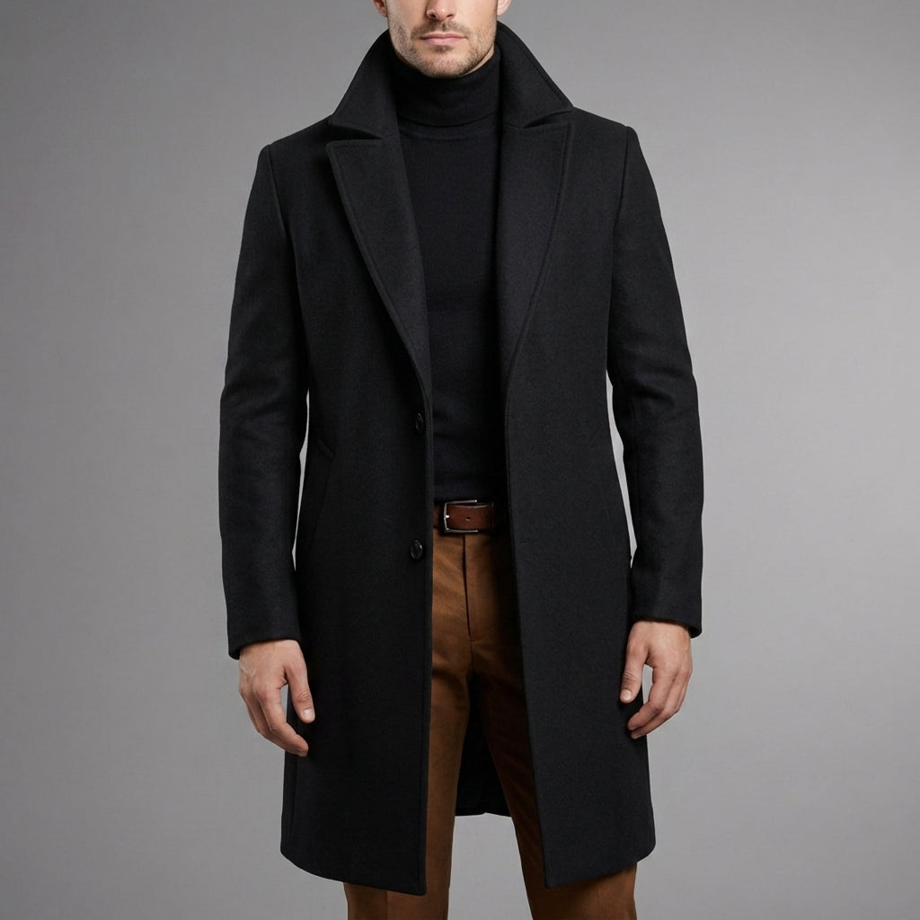 Men's Wool Blend Long Overcoat Slim Fit – Alistair