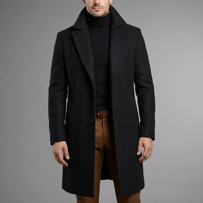 Men's Wool Blend Long Overcoat Slim Fit – Alistair