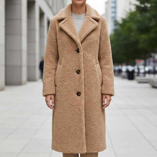 Women's Faux Shearling Long Coat Oversized Fit – Marlowe