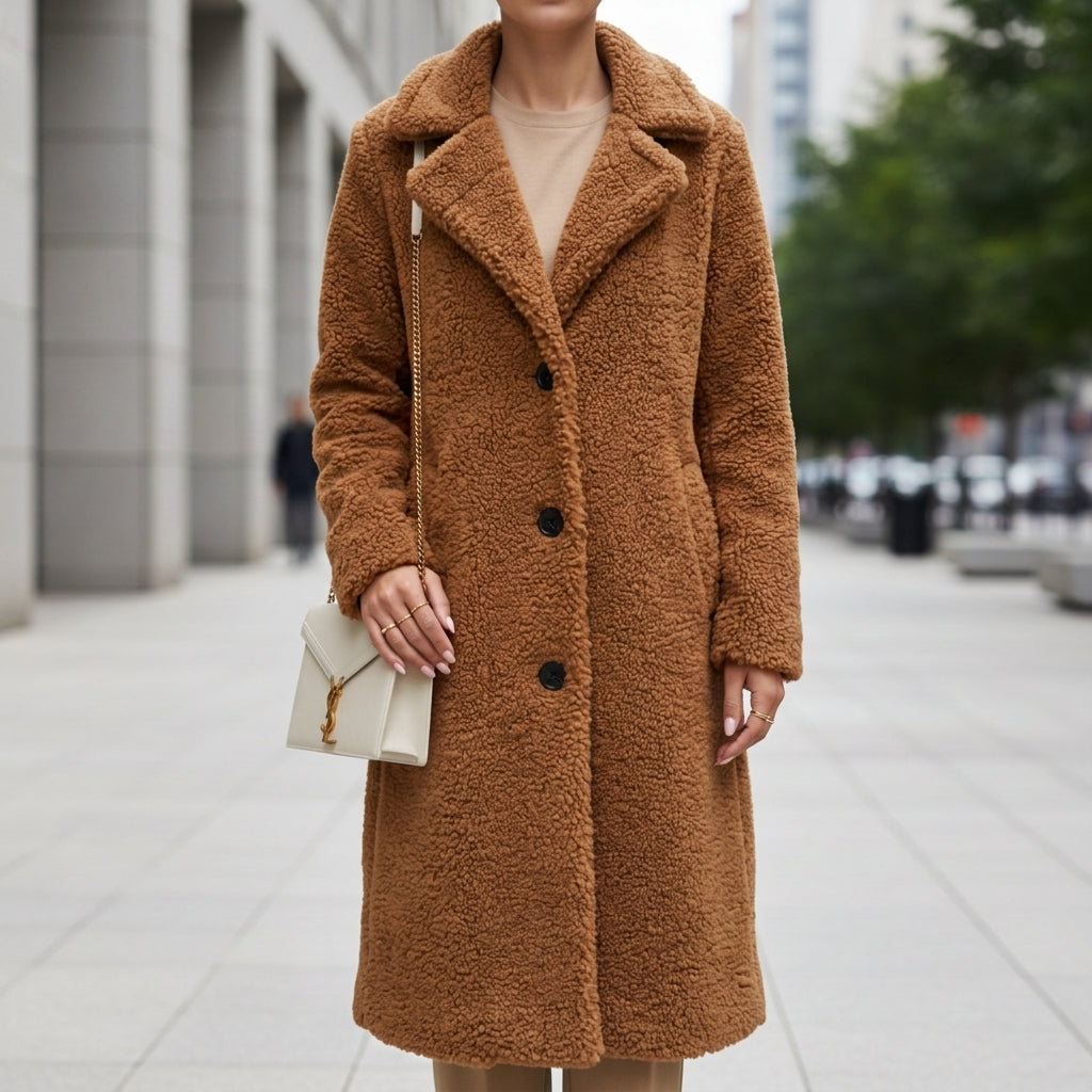 Women's Faux Shearling Long Coat Oversized Fit – Marlowe