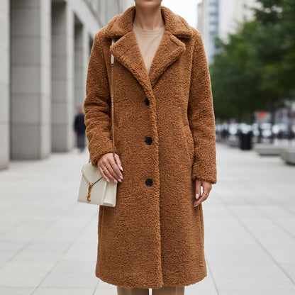 Women's Faux Shearling Long Coat Oversized Fit – Marlowe