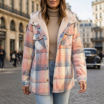 Women's Plaid Hooded Jacket Premium Blend – Marlowe