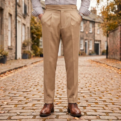 Straight Leg Pleated Gurkha Trousers in a Tailored Fit – Marlowe