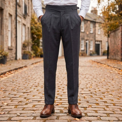 Straight Leg Pleated Gurkha Trousers in a Tailored Fit – Marlowe