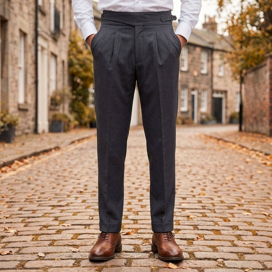 Straight Leg Pleated Gurkha Trousers in a Tailored Fit – Marlowe