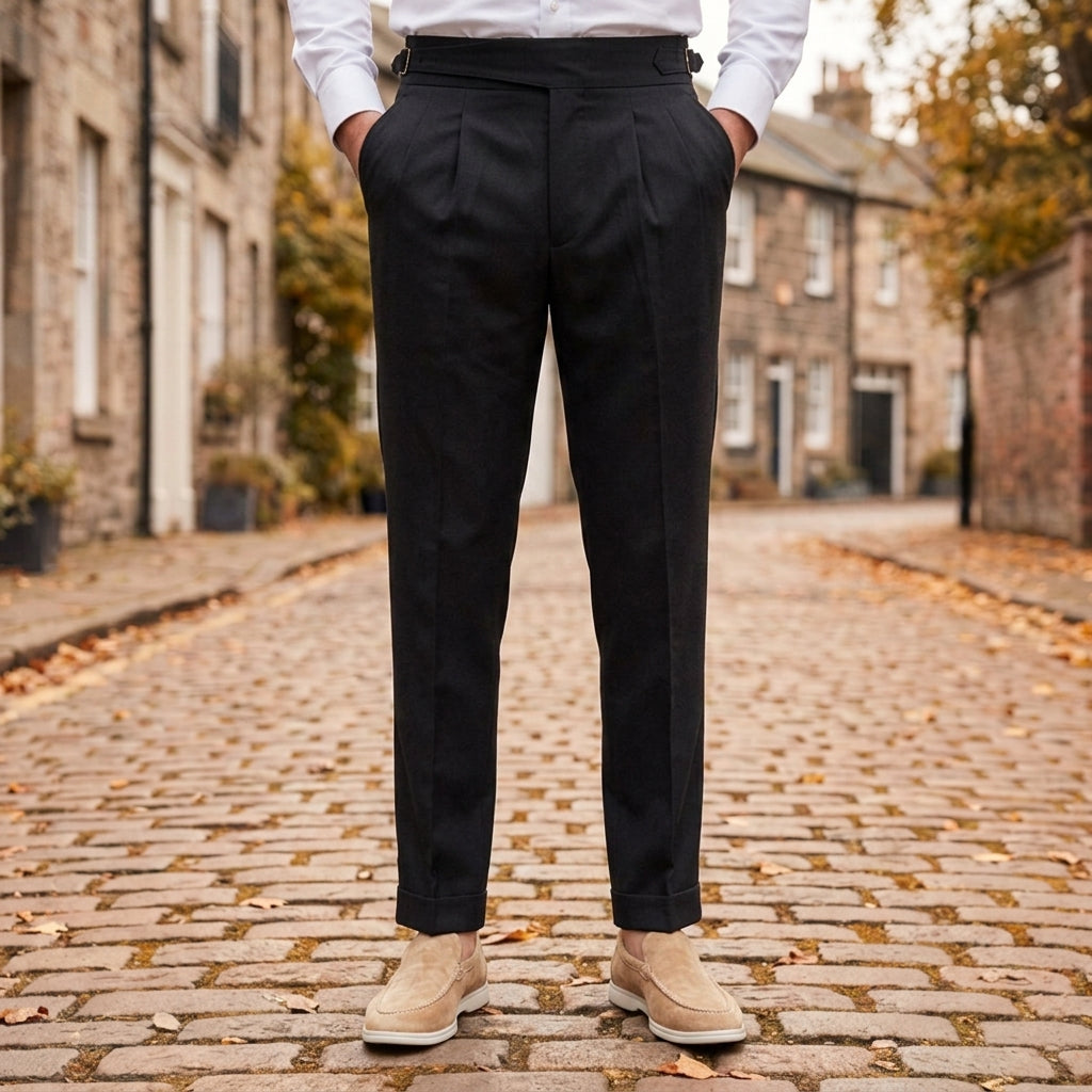 Straight Leg Pleated Gurkha Trousers in a Tailored Fit – Marlowe