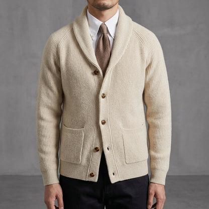Knitted Cardigan Shawl Collar Relaxed Fit – Rowan