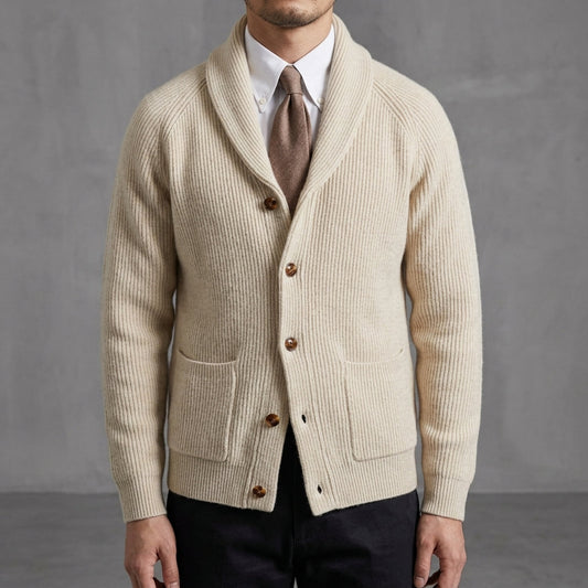 Knitted Cardigan Shawl Collar Relaxed Fit – Rowan