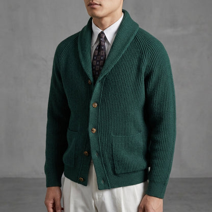 Knitted Cardigan Shawl Collar Relaxed Fit – Rowan