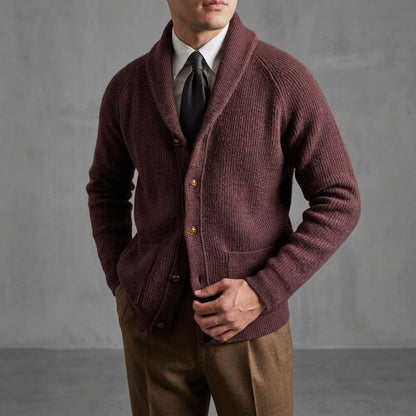 Knitted Cardigan Shawl Collar Relaxed Fit – Rowan