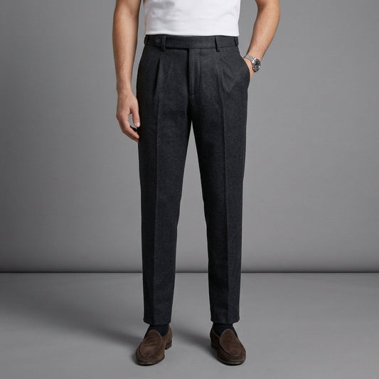 Wool Blend Herringbone Trousers Tailored Fit – Marlowe