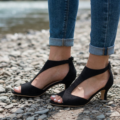 Women's Orthopedic Block Heel Sandals Faux Leather – Aurelia