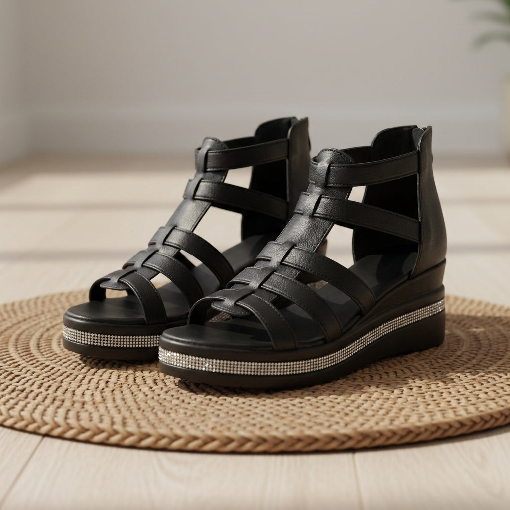 Women's Orthopedic Gladiator Sandals Faux Leather Arch Support – Celeste
