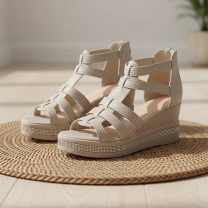 Women's Orthopedic Gladiator Sandals Faux Leather Arch Support – Celeste