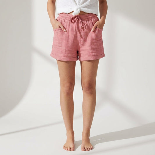 Women's Gauze Shorts Lightweight Cotton Blend Relaxed Fit – Siena