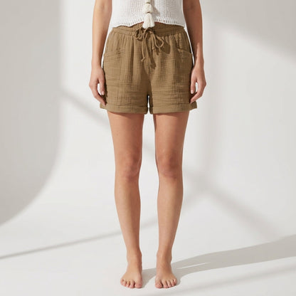 Women's Gauze Shorts Lightweight Cotton Blend Relaxed Fit – Siena