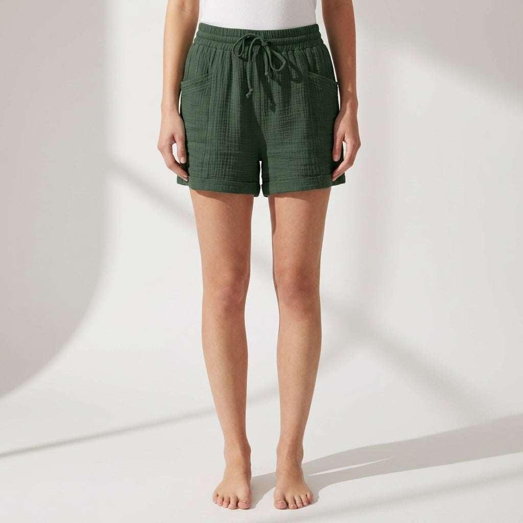 Women's Gauze Shorts Lightweight Cotton Blend Relaxed Fit – Siena