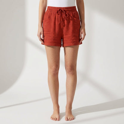 Women's Gauze Shorts Lightweight Cotton Blend Relaxed Fit – Siena