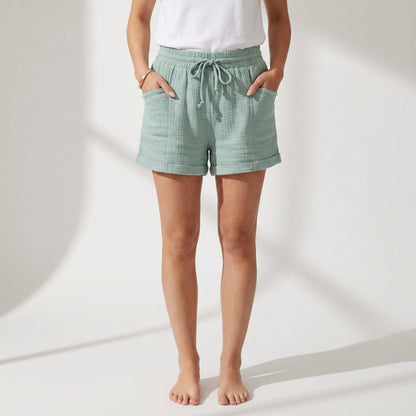 Women's Gauze Shorts Lightweight Cotton Blend Relaxed Fit – Siena