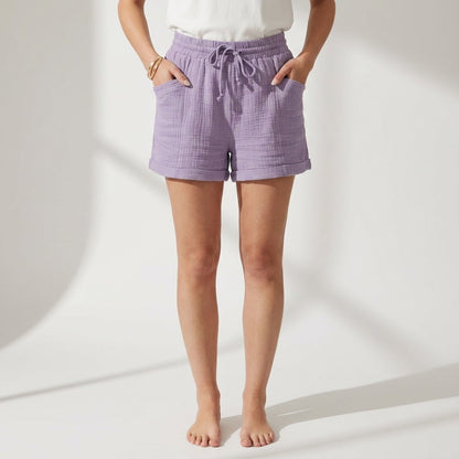 Women's Gauze Shorts Lightweight Cotton Blend Relaxed Fit – Siena