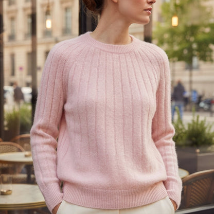 Fluffy Knit Sweater Relaxed Fit Soft Texture – Elara
