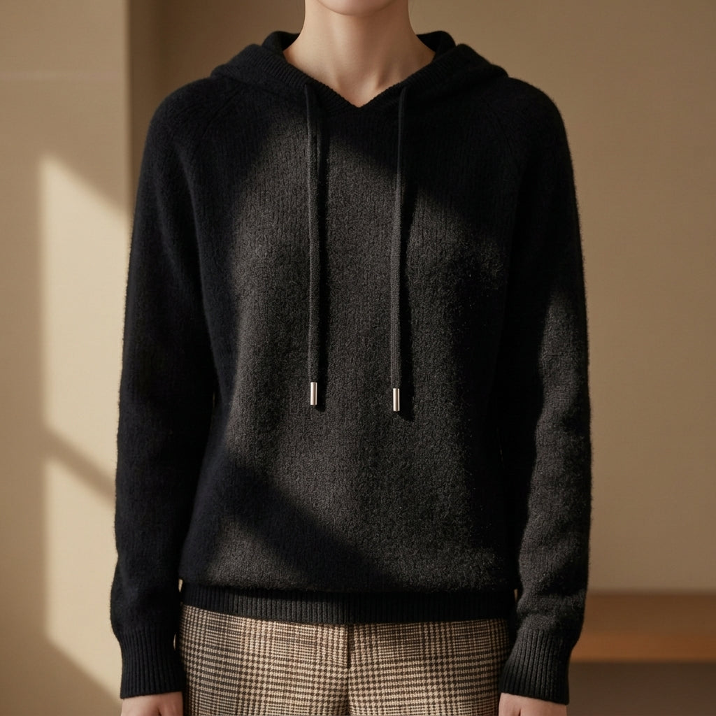Knitted Hoodie Sweater Cashmere Blend Refined Style – Elara