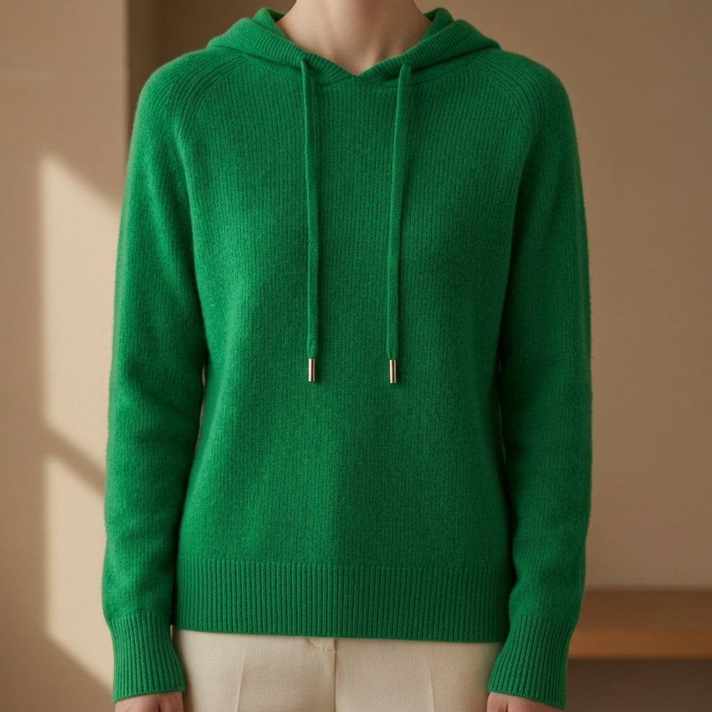 Knitted Hoodie Sweater Cashmere Blend Refined Style – Elara
