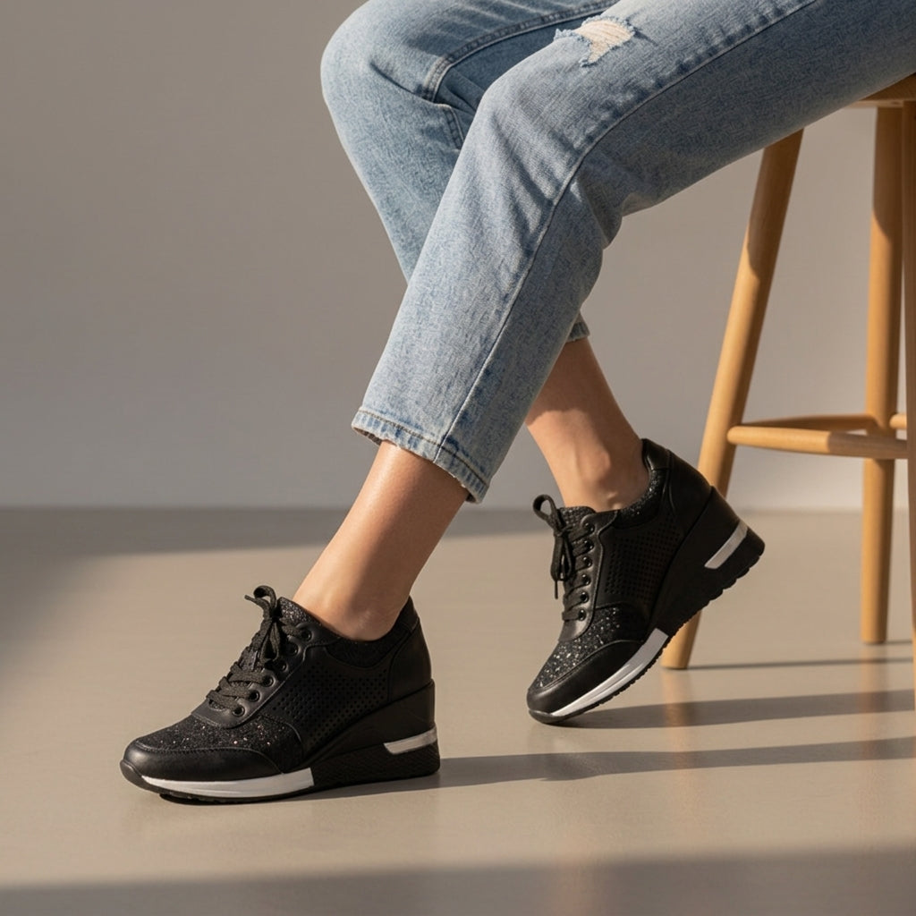 Orthopedic Wedge Sneakers for Women Mesh Synthetic Leather – Maribel