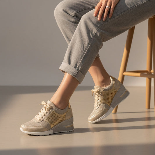 Orthopedic Wedge Sneakers for Women Mesh Synthetic Leather – Maribel