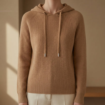 Knitted Hoodie Sweater Cashmere Blend Refined Style – Elara