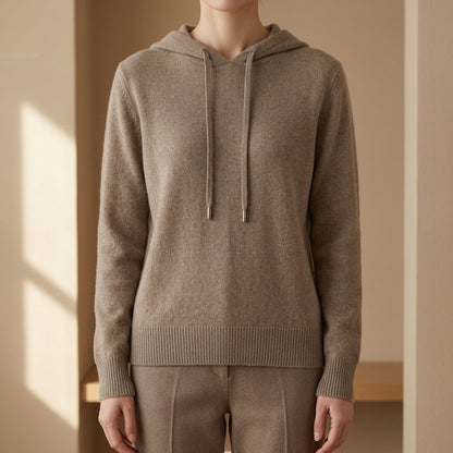 Knitted Hoodie Sweater Cashmere Blend Refined Style – Elara