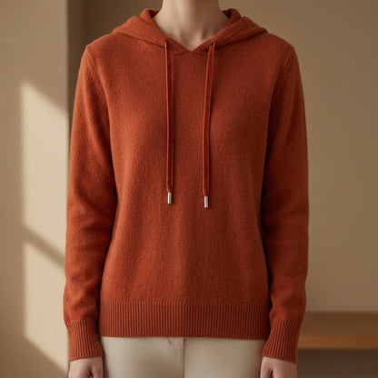 Knitted Hoodie Sweater Cashmere Blend Refined Style – Elara